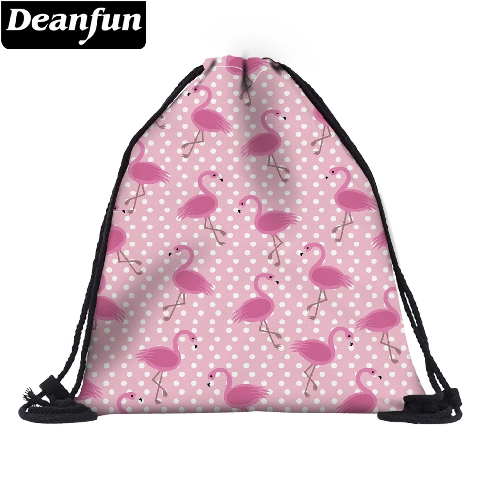 Deanfun 3D сумки с принтом со шнурком Розовый фламинго милые для женщин школьные 60063