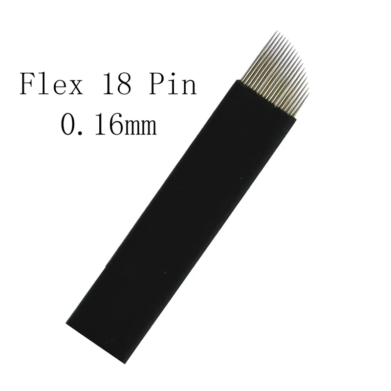 50pcs Black 0.16mm Microblading Needles 7/9/11/12/14/16/17/18 Pins Nano Blade For Permanent Makeup Eyebrow Laminas Tebori