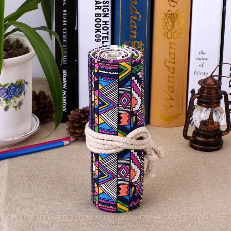 Рулонный парусиновый чехол для карандаша в китайском этническом стиле