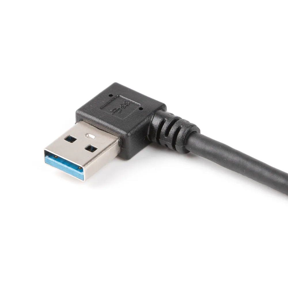 Высокоскоростной USB 3 0 кабель-адаптер 20 см черный левый и правый угол тип A