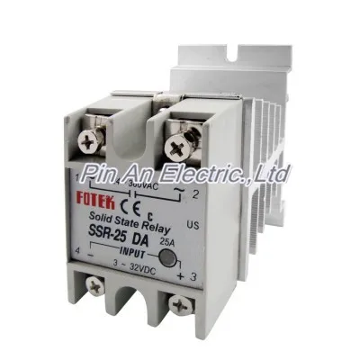 Твердотельные реле SSR 25DA 25A DC AC 3 32VDC/24 380 wbr переменного тока Вт Алюминий