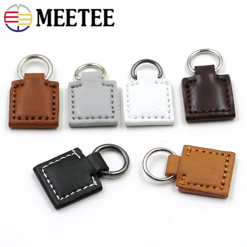 Meetee 10 шт 20-40 мм кожаная молния головной ползунок Съемник DIY сумка украшение кулон