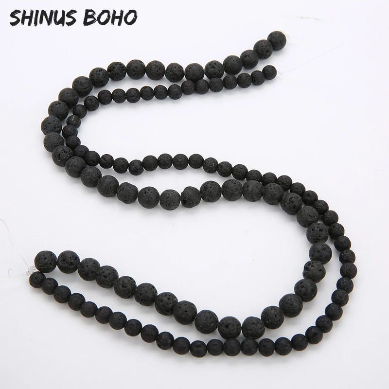 Бусы из натурального камня лавы SHINUSBOHO для изготовления ювелирных изделий