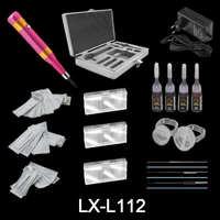 makeup tattoo machine kit eyebrow lip eyeliner permanent makeup beauty set with power supply adapter tattoo needles ink ring cup