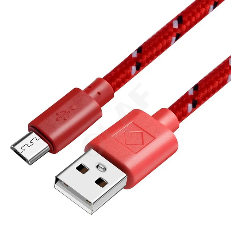 Micro USB кабель для huawei y6 y9 y7 y5 y6 y7 prime nova 3i 2i p smart plus Быстрая зарядка данных Плетеный USB шнур - Цвет: red
