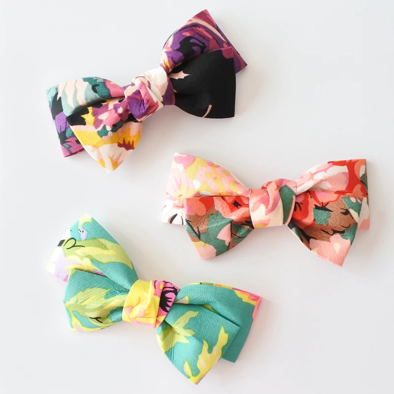 Заколки для волос с цветочным принтом девочек двухслойная Цветочная