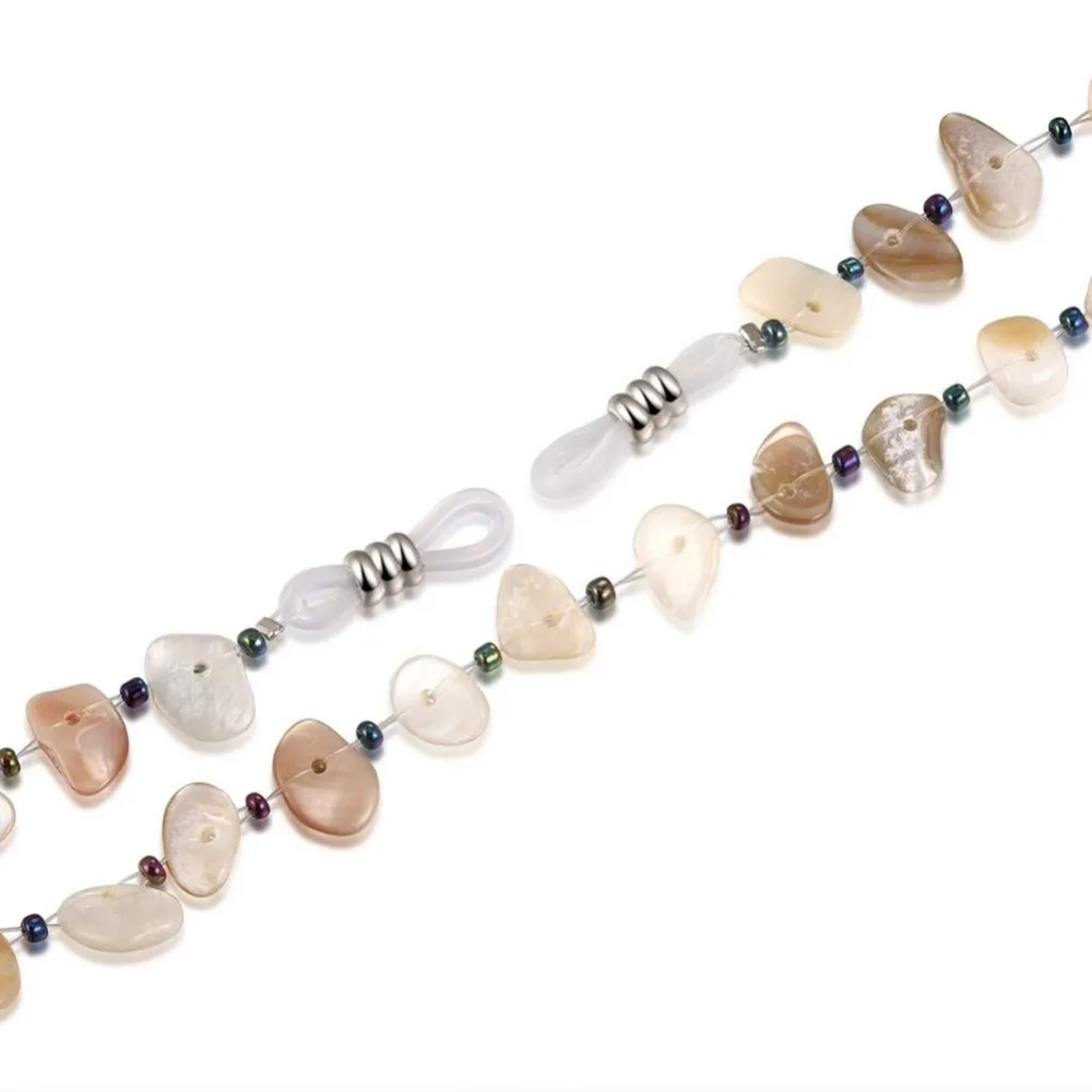 Модные натуральный каменные стекла цепь солнцезащитные очки декоративная