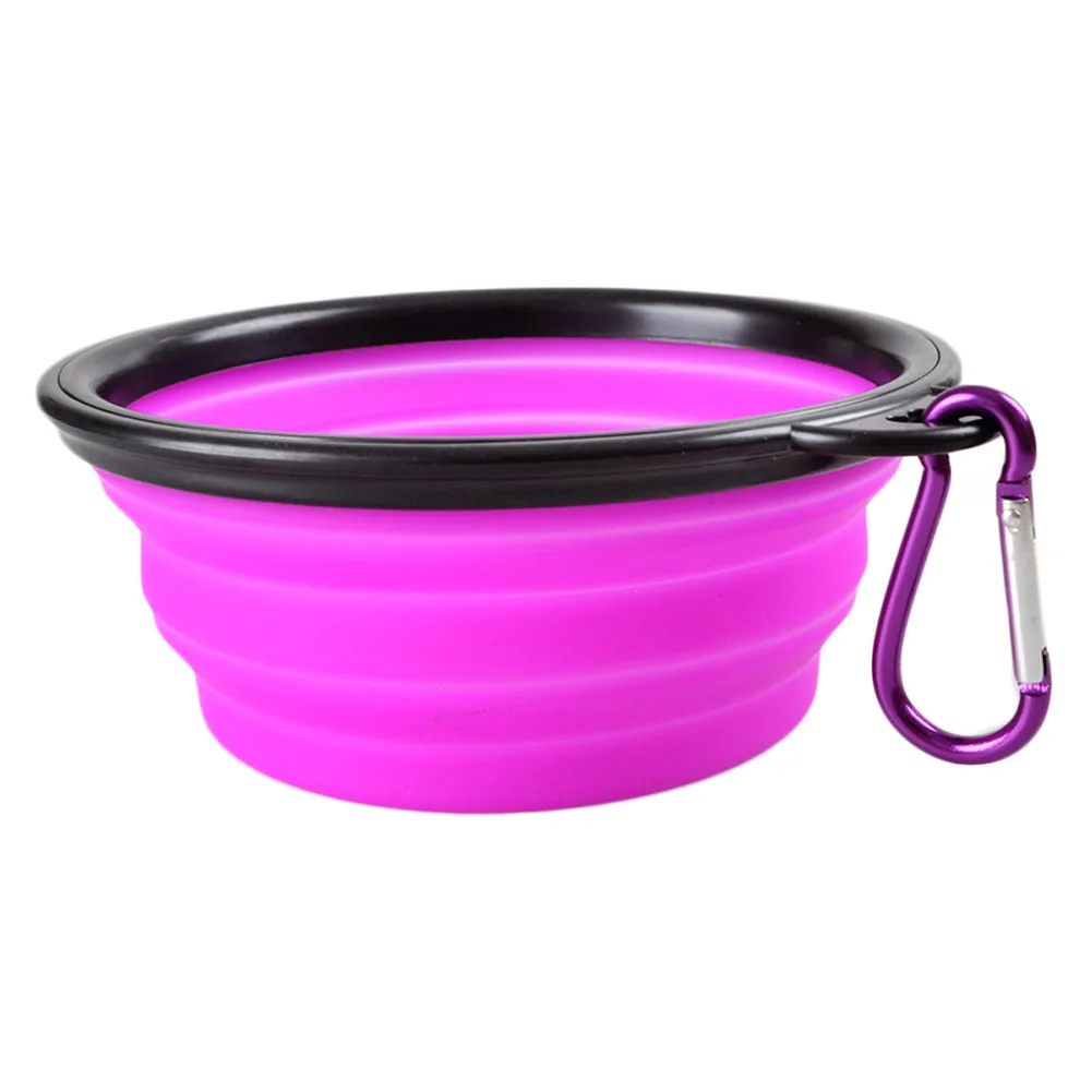 

Dog Folding Collapsible Feeding Bowl Silicone Water Dish Cat Portable Feeder Puppy Pet Travel Bowls