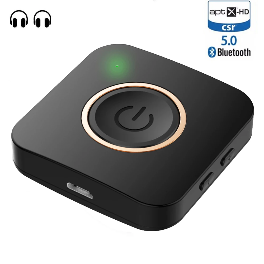 Black 5,0 беспроводной Bluetooth приемник передатчик CSR8675 чип 2 в 1 Bluetooth адаптер TXRX для автомобиля ПК ТВ динамик APTX HD низкая задержка - Цвет: Black
