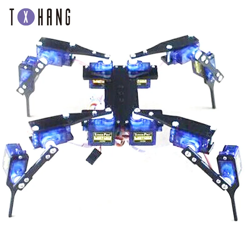 12 DOF Паук Робот 4 фута/ноги Hexapod 4 RC Мини Роботизированная рама шасси для Arduino DIY KIT Игрушка обучающий проект