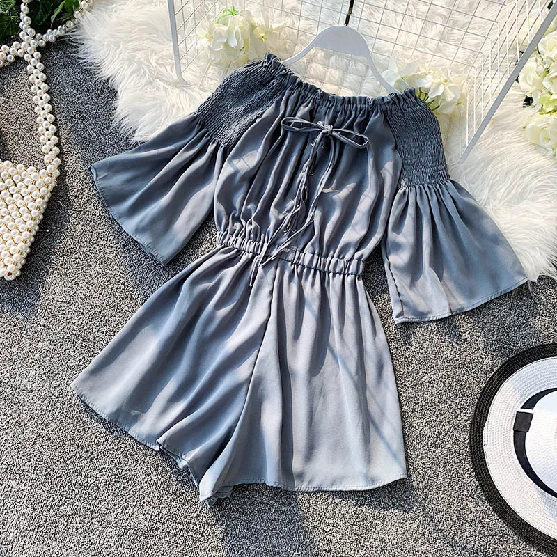 Лето 2019 новые женские комбинезоны спецодежда праздник Slash шеи с открытыми