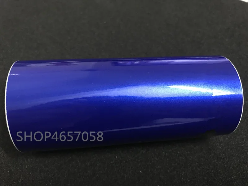 

5x59ft PVC Self-adhesive Highest Quality Blue Gloss Aluminum Vinyl Wrap