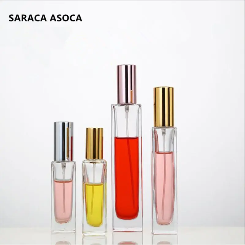 50ml Square Thick Transparent Glass Perfume Bottle High-grade Sprayer Big Capacity Bottling 112pcs/lot