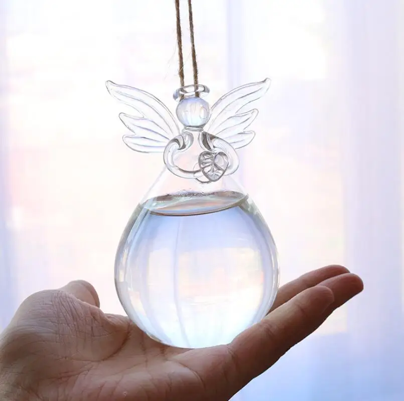 Креативный с пеньковой веревкой 1 метр подвесной прозрачный стеклянный Ангел