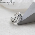 Ажурные кольца для женщин, регулируемое кольцо на палец под старину, цвет серебро