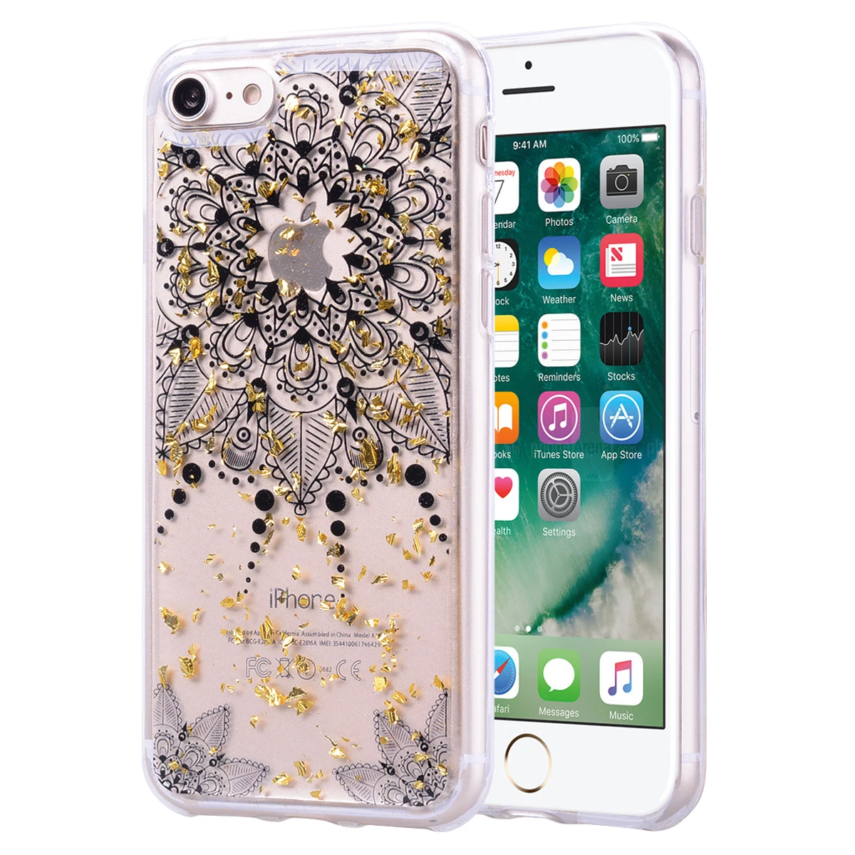 Чехол для Apple iPhone 7 8 мягкий TPU силиконовый Платиновый эпоксидный чехол iPhone7 милый