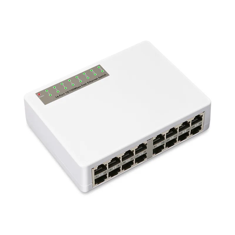 16 портов Fast Ethernet LAN RJ45 Vlan сетевой коммутатор концентратор настольный ПК сетевые