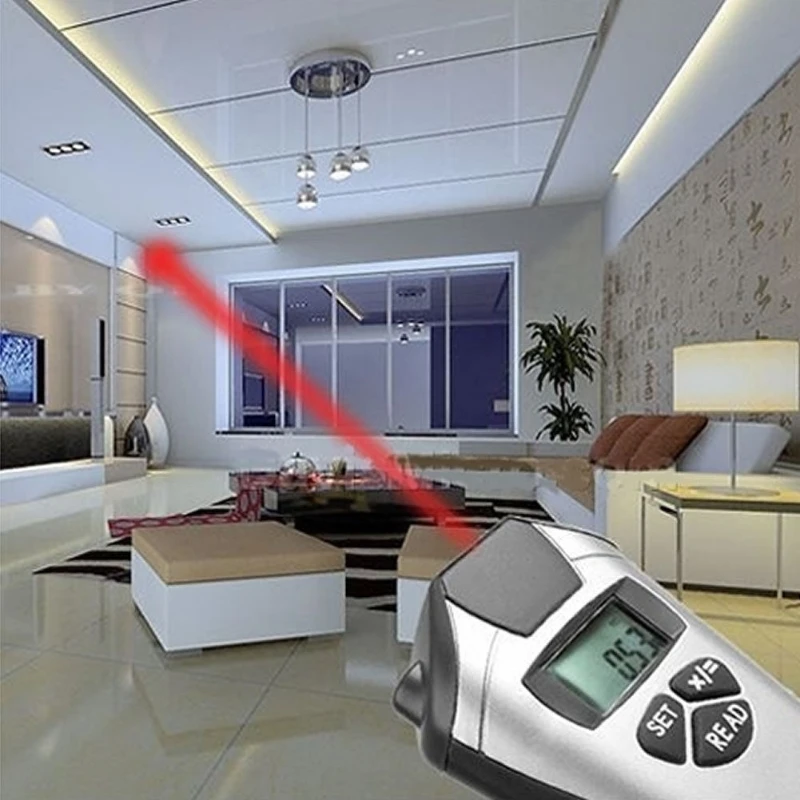 

Electronic Tape Measure Laser Pointer Ultrasonic Distance Meter Measurement ping Support