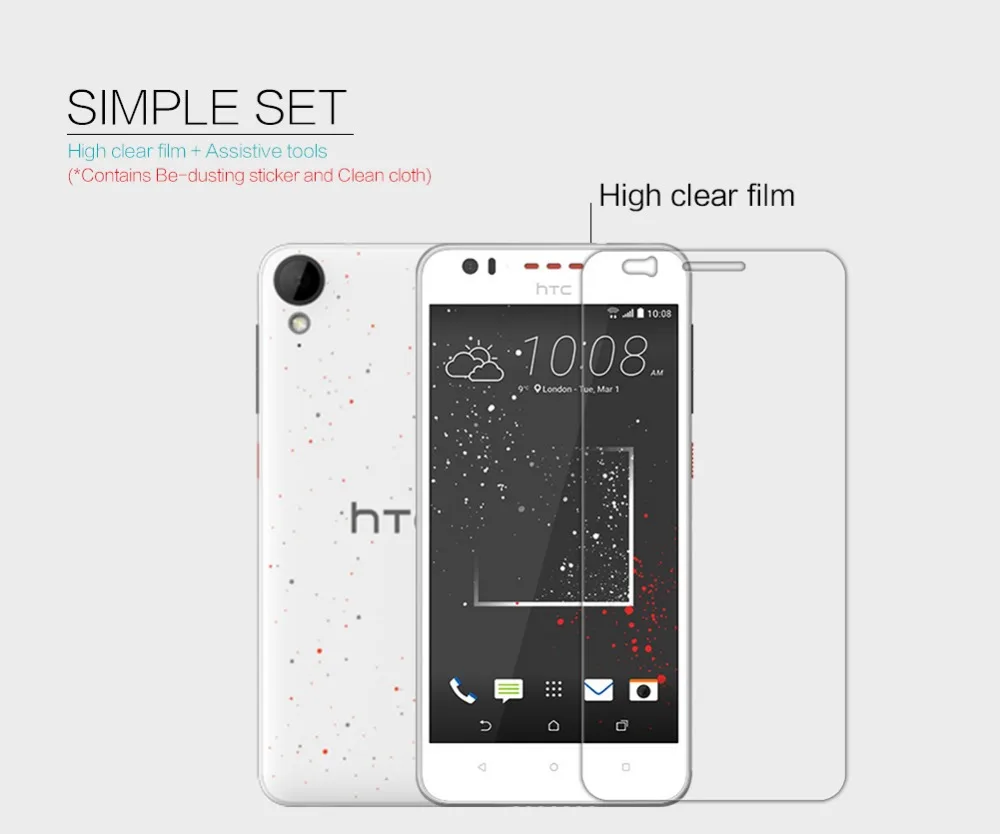 

2 pcs/lot Screen Protector For HTC Desire 825 NILLKIN Crystal Super Clear Anti-fingerprint Protective Film For HTC Desire 825