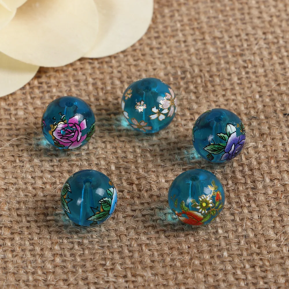DoreenBeads стеклянная роспись винтажные японские бусины тенша круглые в случайном
