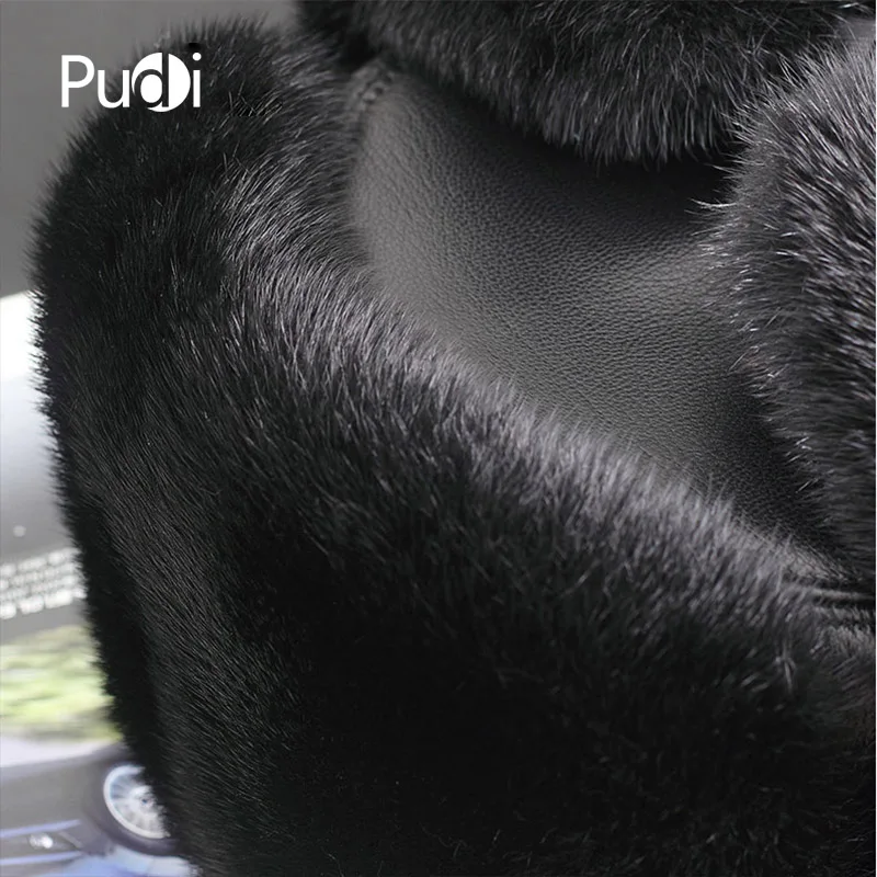 Pudi 170758 Для мужчин, шапка из натурального меха норки, Для мужчин, норка, охотник на пушных зверей Кепки из натуральной овечьей кожи охотничья шляпа с капюшоном-ушанкой