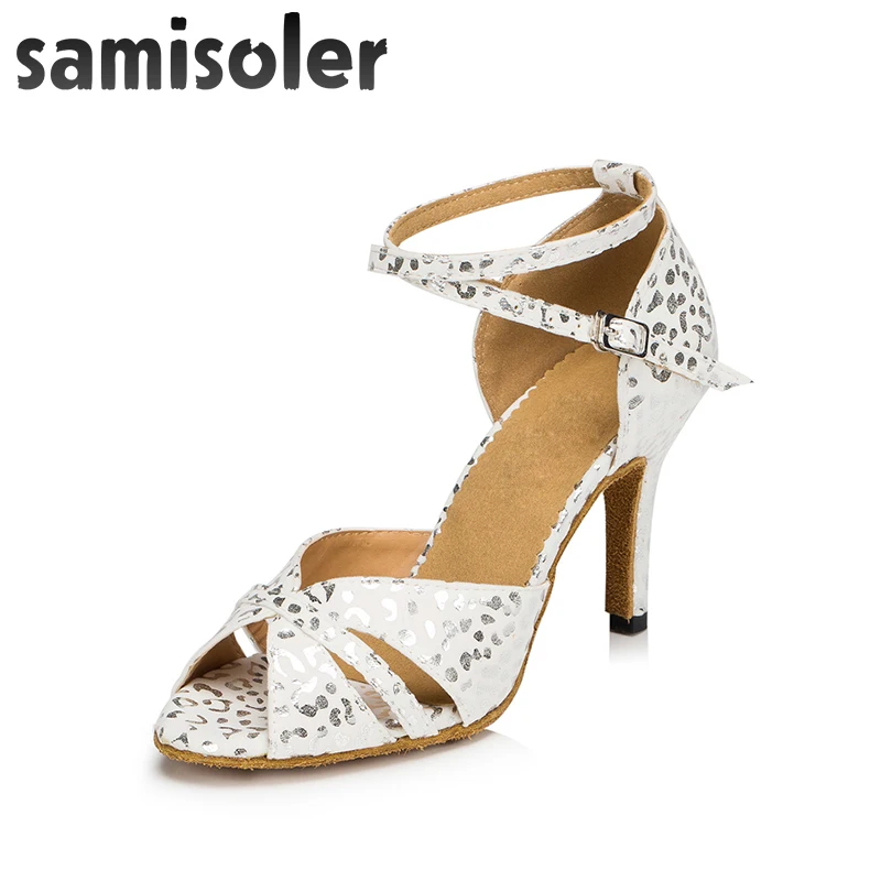 Samisoler Bule/серебристые женские бальные туфли для латинских вечеринок с мягкой