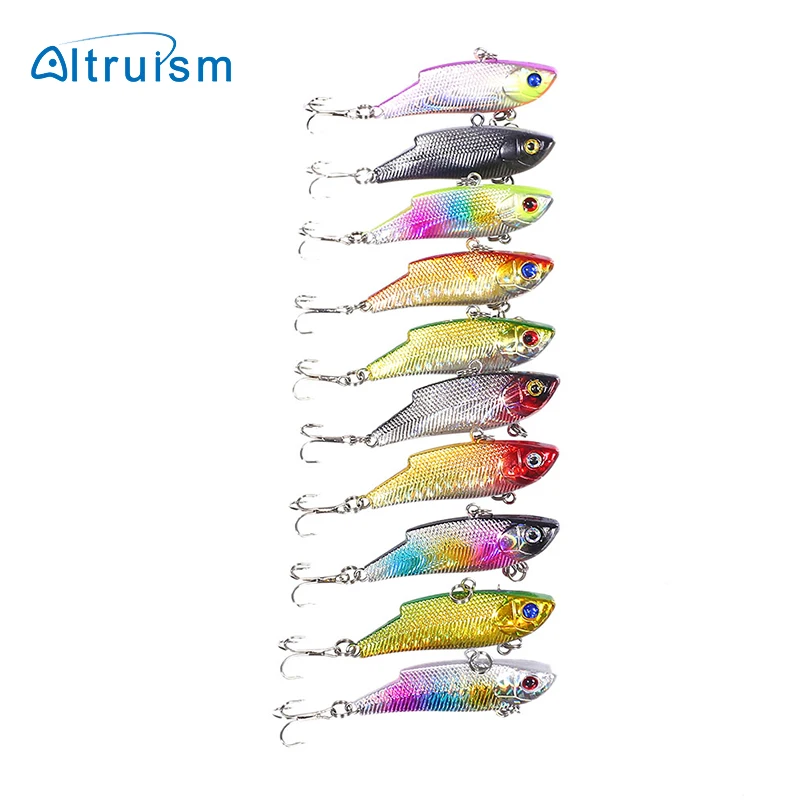 6pcs/lot Altruism Japan fishing lure Vibration swimbait crankbait 6# treble hooks Hard Bait Walleye sequin tackle | Спорт и