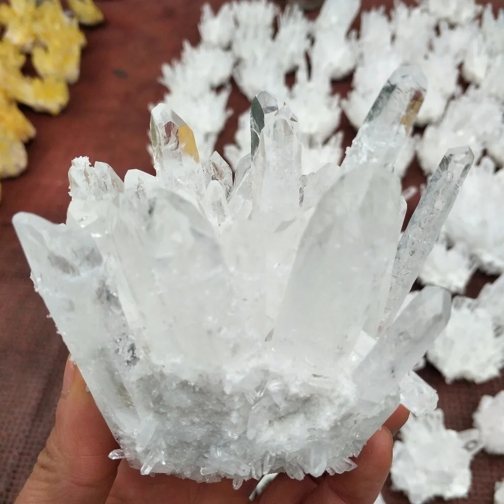 600 г Топ 100% натуральный белый кварц кристалл кластер минеральный образец свадебное украшение аквариум