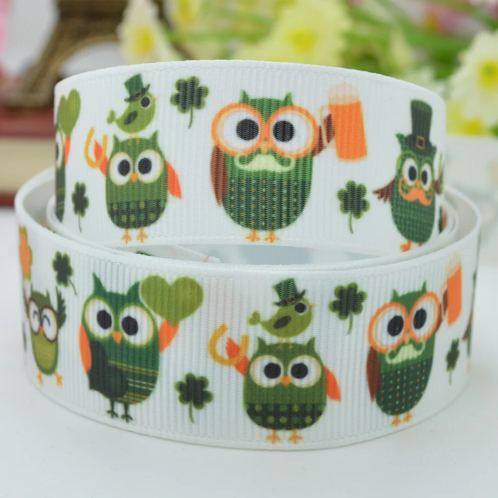 DUWES 7/8 &quot22 мм 2 5 10 20 50 ярдов День Святого Патрика полосы клевера печатные grosgrain