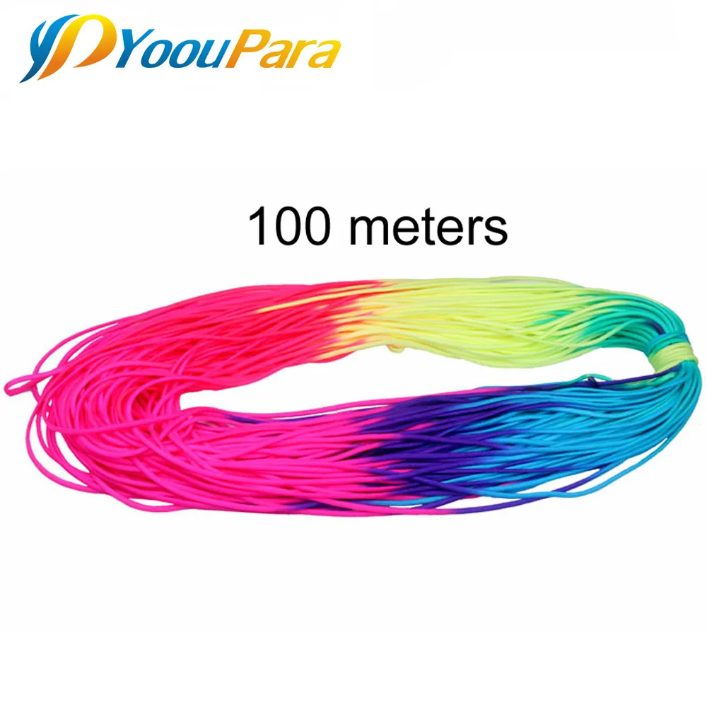 

Паракорд Rainbow 550, 100 м, веревка Cuerda Escalada, 7 нитей, парашютный шнур, ремешок для активного отдыха, скалолазания, кемпинга, палатки, браслет