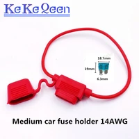 5pcs 14awg red medium car fuse holder with medium car fuse water resistant waterproof automotive fuse holder auto