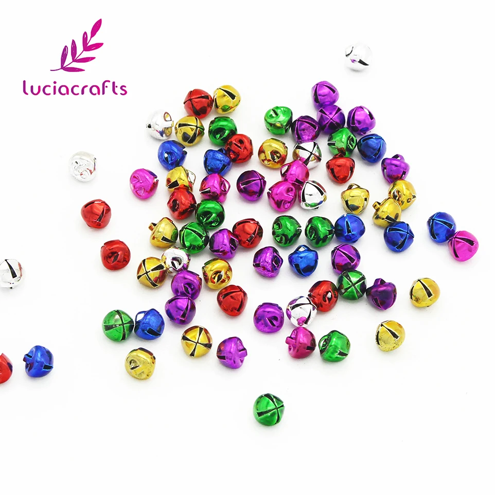 Lucia crafts 8 мм Смешанные колокольчики-подвески для рождественской елки украшения DIY вечерние украшения(48 шт./партия) H0109