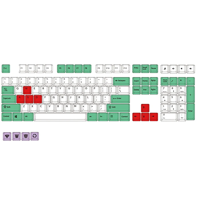 Красочные механические клавиатуры keycap OEM профиль PBT краситель-сублимированный 87/108 ключ красный/белый MX Переключатель ANSI раскладка только брелки - Цвет: Green and white mix