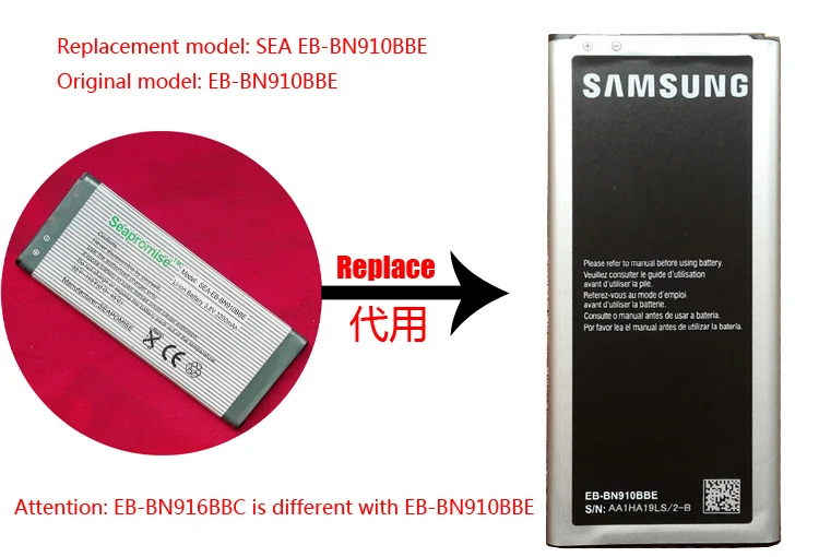 Оптовая продажа 5 шт EB BN910BBE батареи для Galaxy Note 4 SM N910T N910U N910V N910W8 N910P|Аккумуляторы