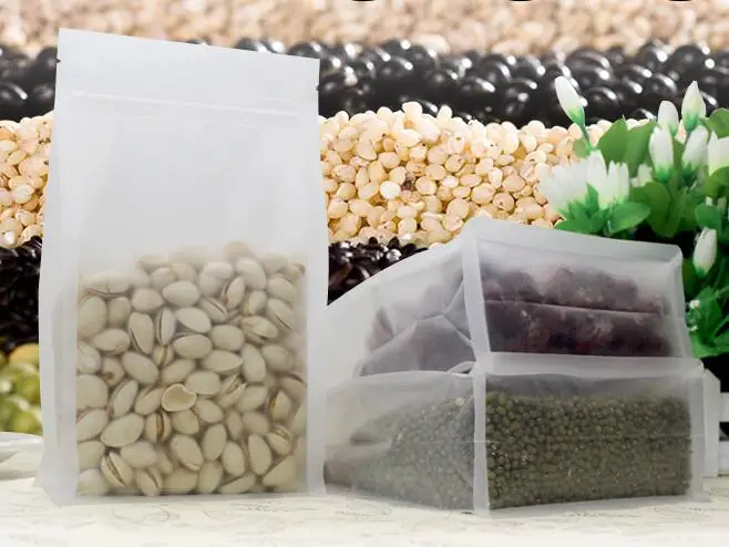 Прозрачный матовый встать мешок Ziplock упаковка матовая мешок для напитков Кофе bean снэк-cookie Ясно Cat корма для собак сумка