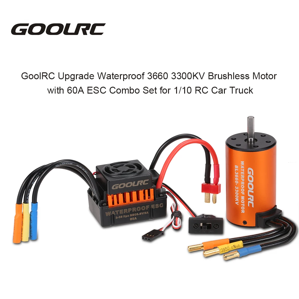 GoolRC обновленный водонепроницаемый Радиоуправляемый двигатель 3660 3300KV