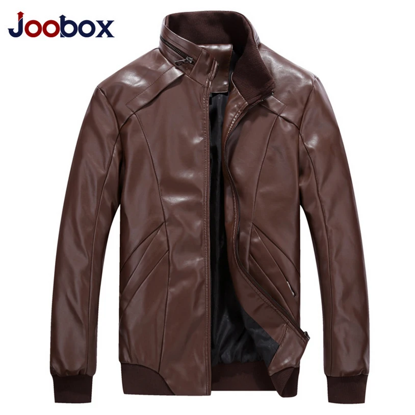 JOOBOX мужская Мода кожаная куртка тонкий мужские кожаные куртки и пальто ПУ пилот а