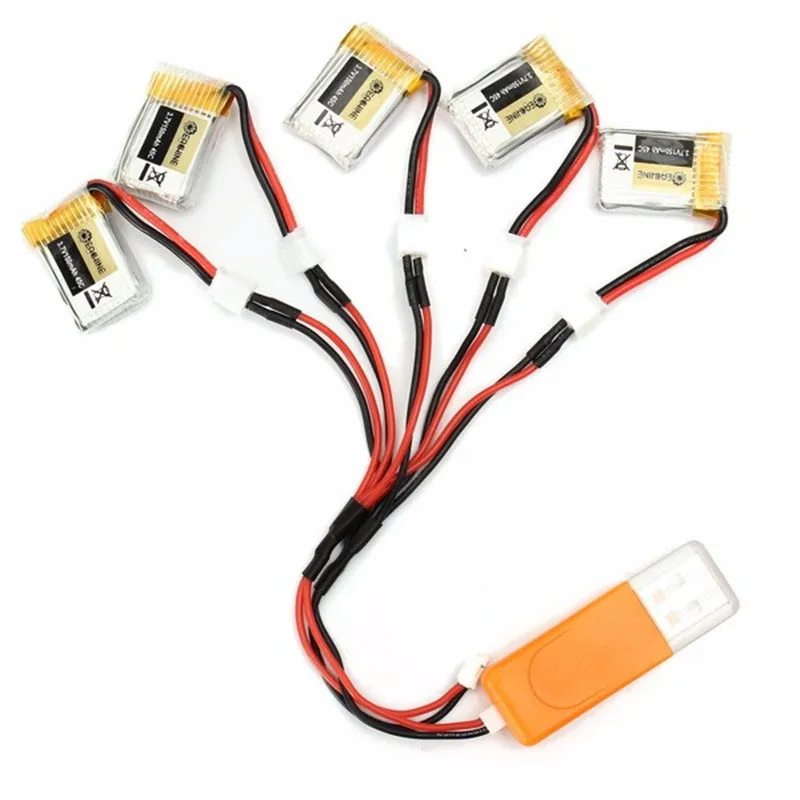 Комплект USB зарядного устройства E010 E010C 5 шт. 3 7 В 150 мА · ч 45C для RC Quadcopter | Игрушки и