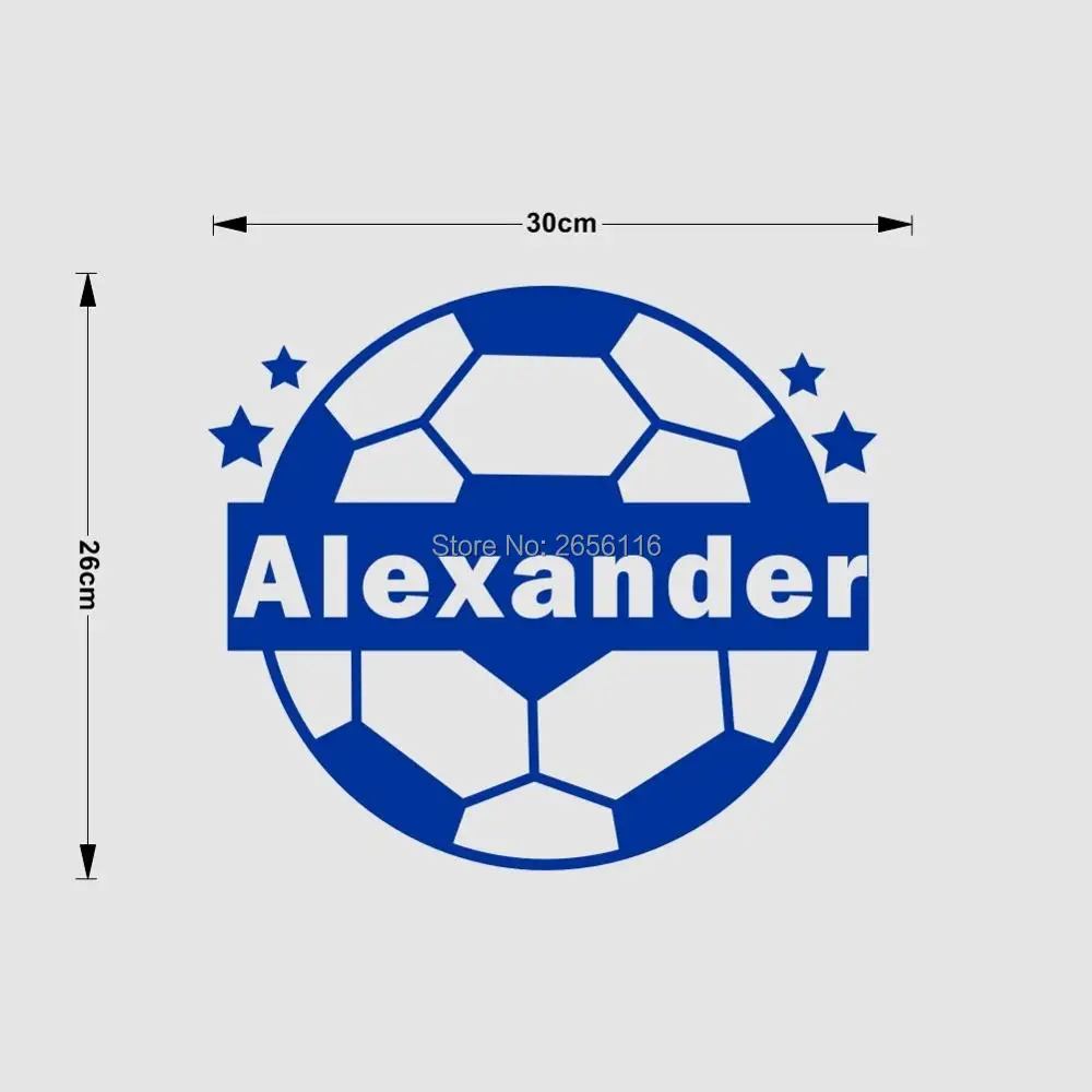 

Customize Boys Name Football Star Vinyl Wall Decals Soccer Kids Room Wall stickers