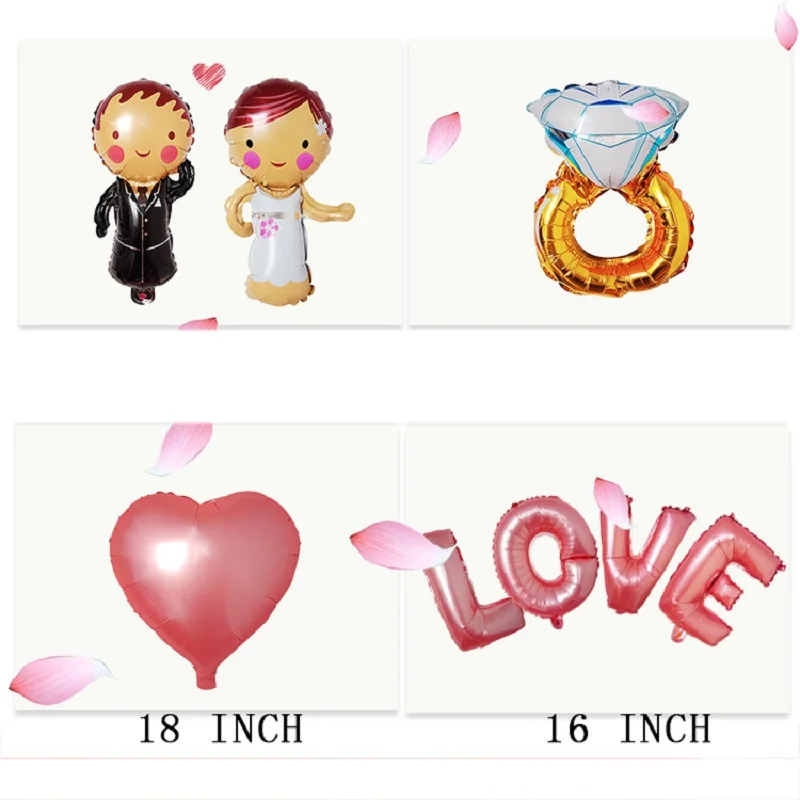 Aluminum Foil Balloon Wedding Engagement Propose Marriage Valentine's Day Room Background Wall Decoration Balloons | Дом и сад