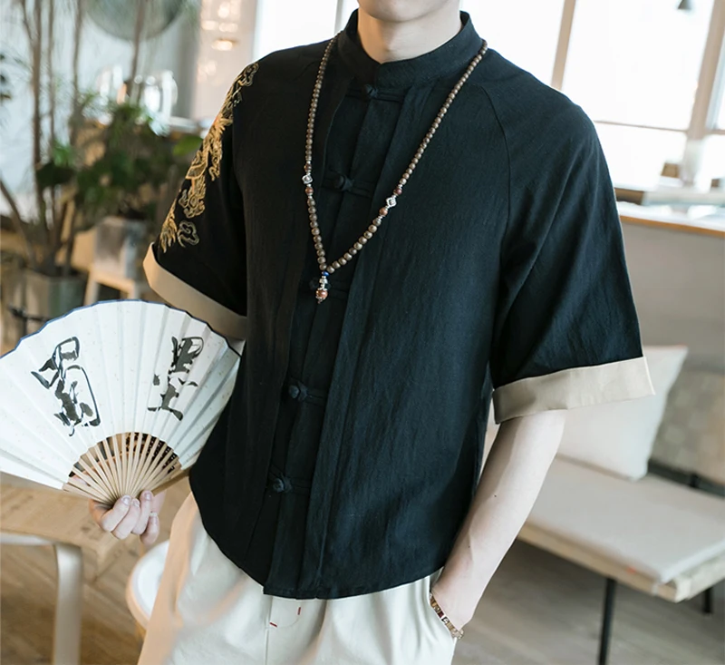 Summer Linen male big size t shirt Chinese style fat guy plus men's Casual short-sleeve T-shirt 7XL 8XL 10XL 165cm | Мужская одежда