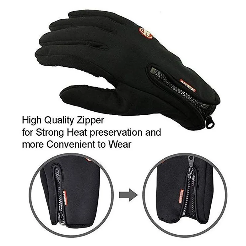 Cycling Full Finger Gloves Winter Windproof Fleece Warm Outdoor Sports Skiing Touch Screen Bike Bicycle Glove For Men Women | Спорт и