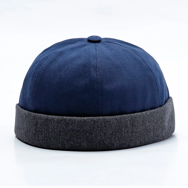 dark blue TOHUIYAN, хлопковая кепка без полей для мужчин и женщин, уличная танцевальная Кепка с черепом, s Gorras, матросские кепки, хип-хоп кепка, регулируемая бейсболка, Кепка - Цвет: dark blue