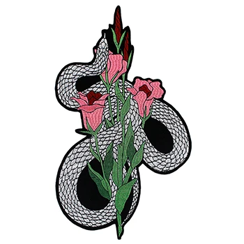 snake Череп Музыка патч Кот Роза Цветок Тигр Змея DIY ткань значки патч джинсы куртки сумка Одежда железная аппликация P92 - Цвет: snake