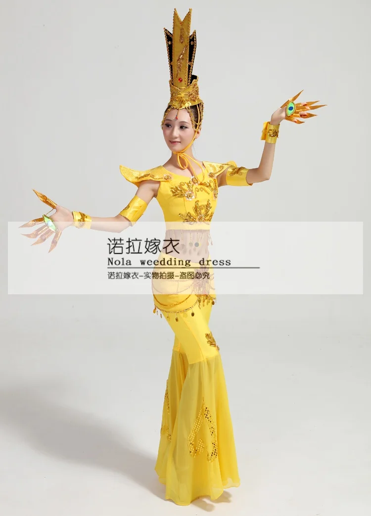 Танцевальные костюмы hanfu китайские народные танцы тысячи Гуаньинь миф Весенний