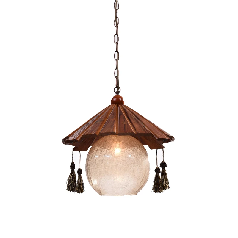 Китайский антикварный бар с одной головой люстра деревянная гостиная кулон