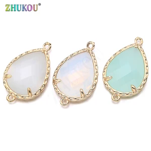 14*23 мм Высокое качество латунь Кубический Цирконий Капли Воды соединители форм DIY ювелирных изделий, отверстие: 1,0 мм Модель: VS298