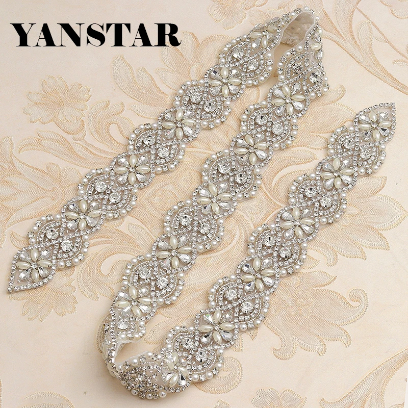 YANSTAR 4 5 см * 1 ярд стразы отделка для свадебного пояса розовое золото Кристалл
