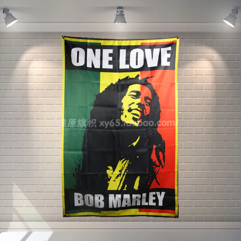 Постер из тяжелых металлов ONE LOVE BOB MARLEY плакаты для прокруток баров кафе