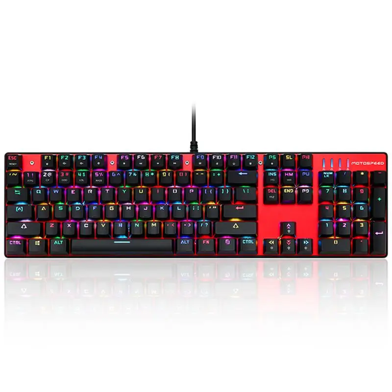 Проводная Механическая игровая клавиатура MOTOSPEED CK104 русская версия 104 клавиши настоящий RGB со светодиодной